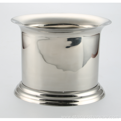 Stainless steel oval shaped ice bucket with divider